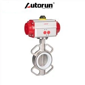 Pneumatic Stainless Steel Fluorine Lined Butterfly Valve